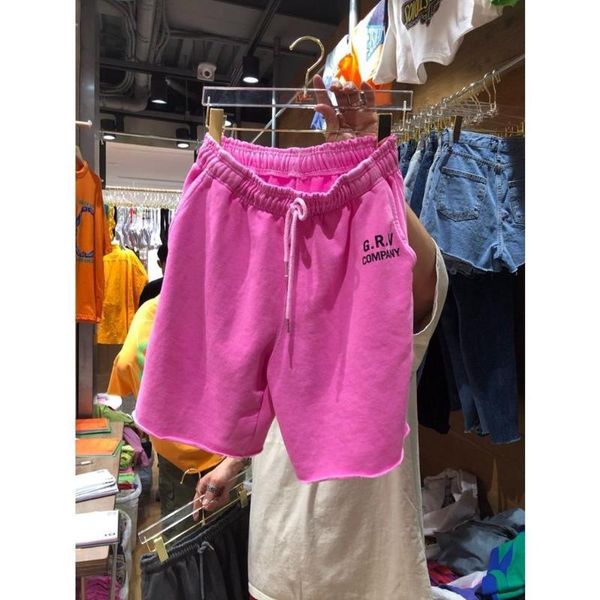 

women's shorts summer women cotton fashion elastic waist pink ladies casual letter printed high-waist short pants pocket bottoms, White;black