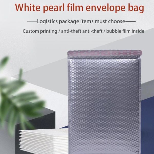 

10pcs silver bubble padded envelopes envelope mailing foam foil packaging bag for gift mailer a9k3 storage bags
