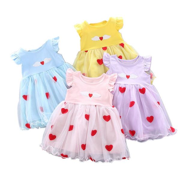 

girl's dresses toddler girls dress flowers princess costume kids children baby birthday party christmas halloween outfits infant, Red;yellow