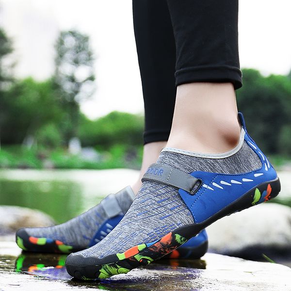 

2021 beach wading shoes men breathble quick dry upstream shoes slip-on women aqua water shoes comfortable swim bathing sneaker, Black