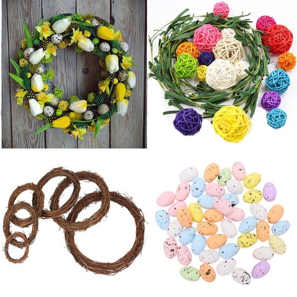 Party Decoration Ostern Rattan Ring Schaumball Runde Form Bunte Sepak Takraw Für Weihnachtshome Hochzeit