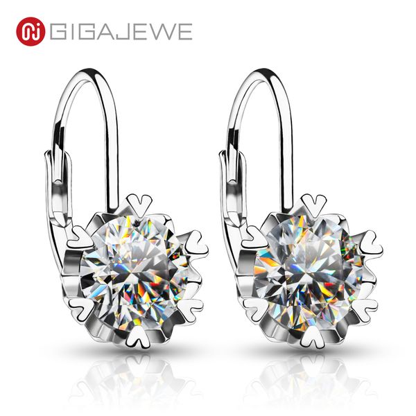 GIGAJEWE Moissanit EF Farbe VVS1 baumeln insgesamt 2ct 925 Silber Ohrringe 18K vergoldet Diamant Test bestanden Schmuck GMSE-011