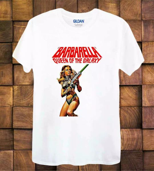 

barbarella t shirt movie film 1960's 60's sci fi ladies men's tee top, White;black
