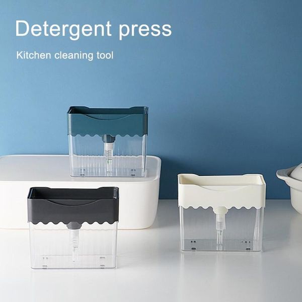 

storage bottles & jars liquid container with sponge, portable household soap dispenser for cleanser essence