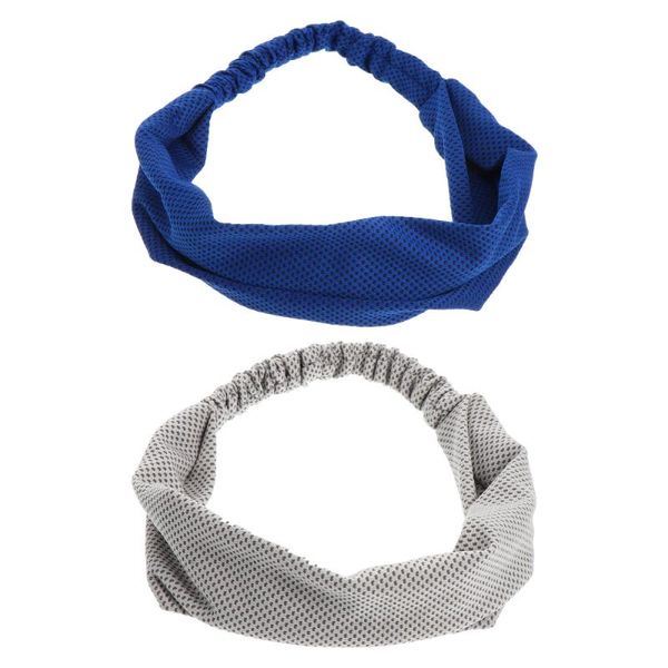 

cycling caps & masks 2pcs sport headband elastic hair band outdoor running headwrap cooling headwear, Black