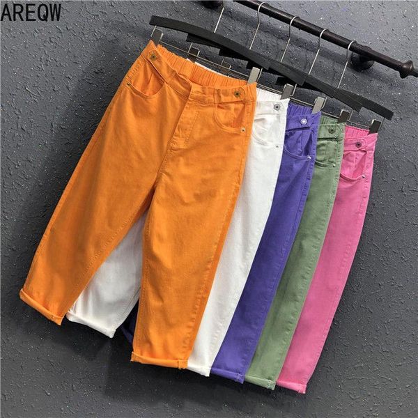 

women's pants & capris 2021 summer loose slim harem women casual all-match elastic waist denim daddy, Black;white