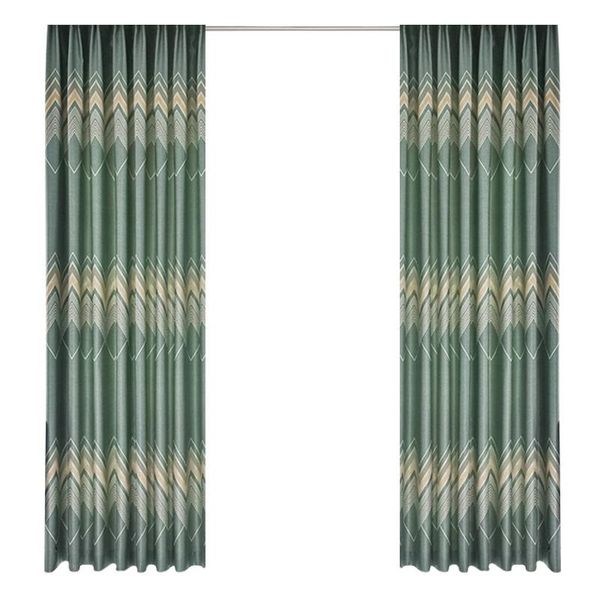 

curtain & drapes custom curtains nordic simple livingroom green polyline jacquard shading bedroom blackout tulle valance drape m860
