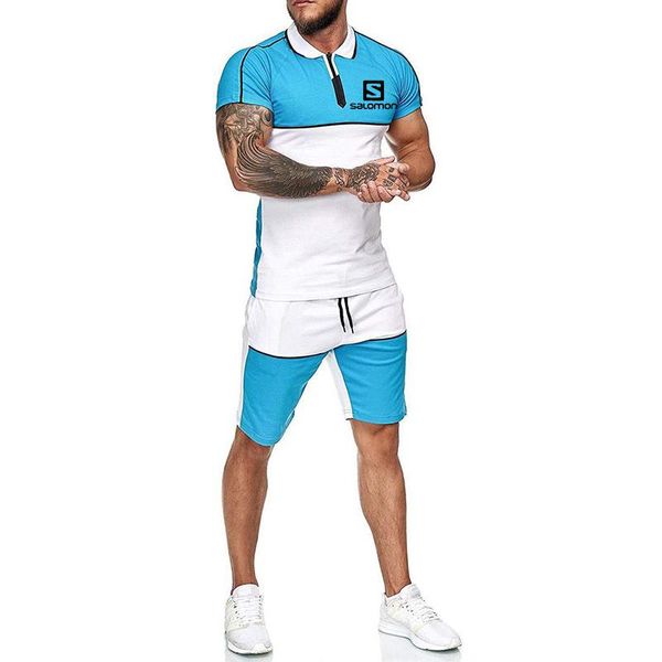 

men's tracksuits summer men's sets mens 2 piece outfit jogger set stripe print sweatsuits casual shorts sport clothing male short t, Gray