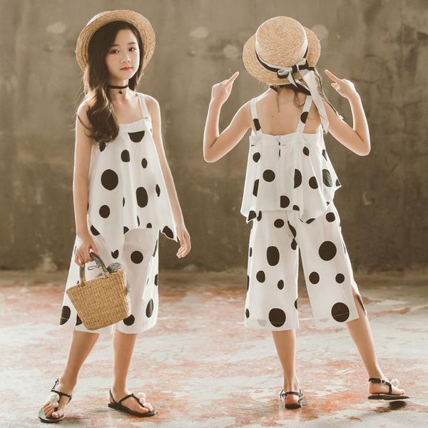 

kids girls clothes set solid vest + short 2pcs girl teenage children's summer 6 8 10 12 13 year clothing sets, White