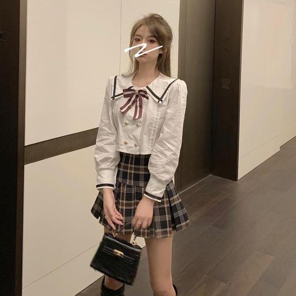 

women's tracksuits 2021 spring autumn women long sleeve high waist japanese student school jk uniform large /middle/ uniforms y291, Gray