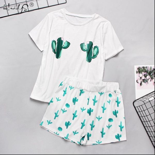 

spring summer pajamas set cartoon womens sleepwears casual clothing pyjamas suit short sleeve tee shirt sleepwear, Black;red