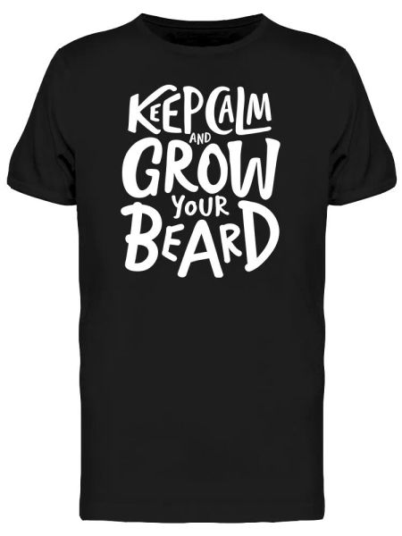 

trendy keep calm beard tee men's -image by shutterstock, White;black