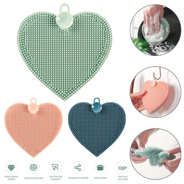 

mats & pads dishwashing brush non-stick kitchen household silicone dish washing durable artifact magic sponge for drop