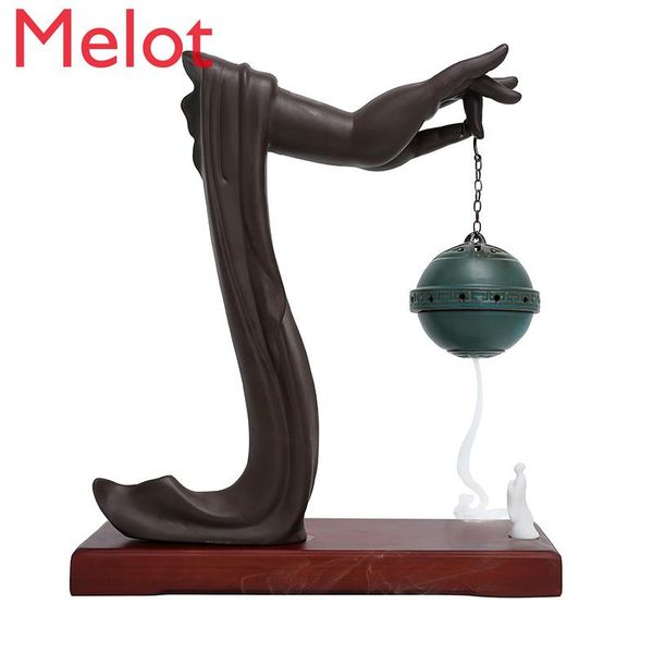 

backflow incense burner chinese antique style buddha's hand living room indoor air purification creative decoration plate fragrance lam