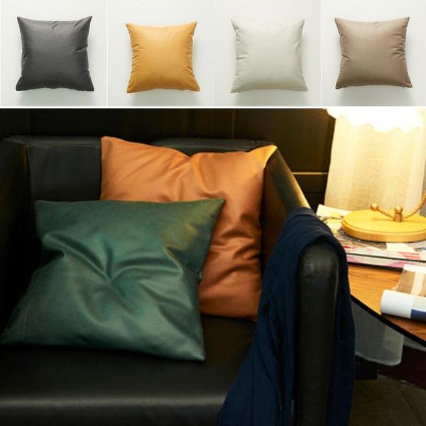

pillow case 45x45 cm pu leather pillowcases decoration cushions covers for sofa bed car seat cover waterproof throw pillows