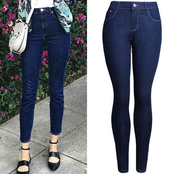

jean push up women's breech stretch capris vintage bodycon pants common sweatpants plus size 3xl spring, Blue