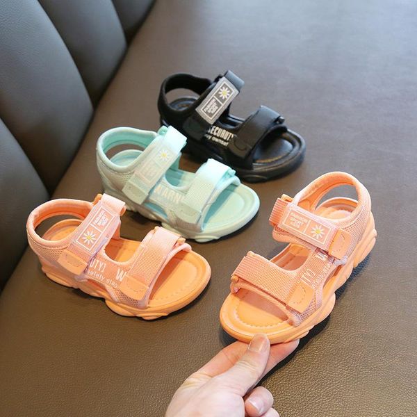 

boys children beach shoes summer children's casual sandals for big girls korean student school princess running tenis, Black;red