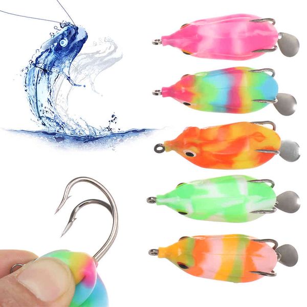 60 mm/14g Rana Esche Da Pesca Esca Artificiale Bass Gancio Morbido Spinner Realistico Swimbait Pesce Nero Sunfish Affrontare