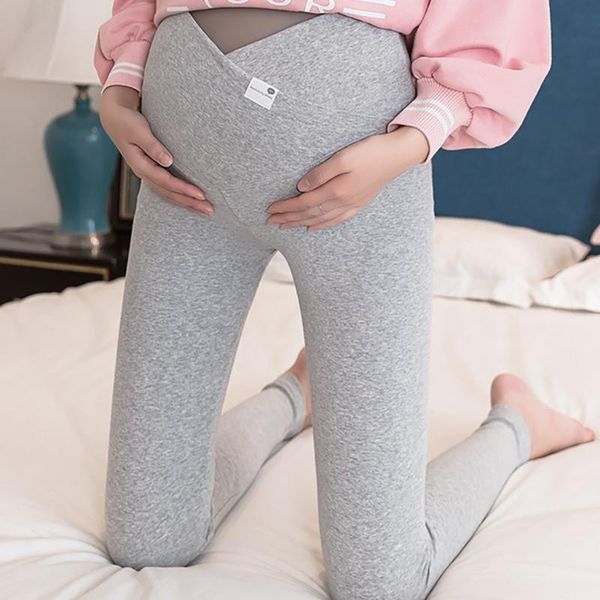 

maternity bottoms autumn women pregnant gravida loose plus high waist leggings stretchy solid pencil pants trousers belly legging pant, White