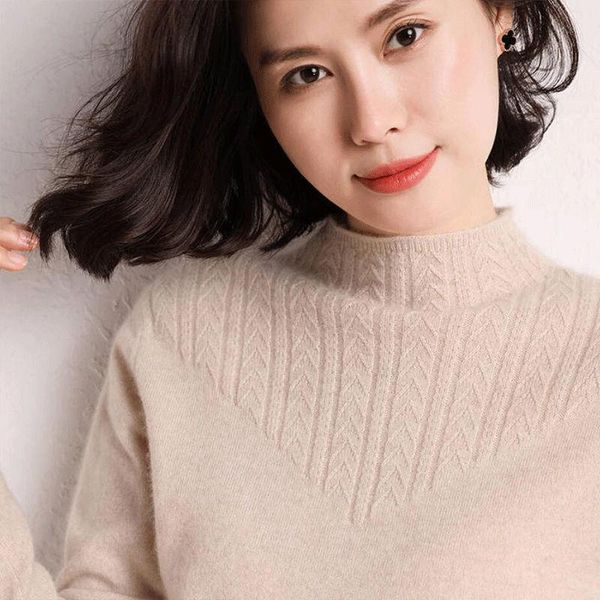 

women's sweaters 2021 autumn winter cashmere knitted sweater female pullovers half turtleneck women basic thick plus size z74, White;black