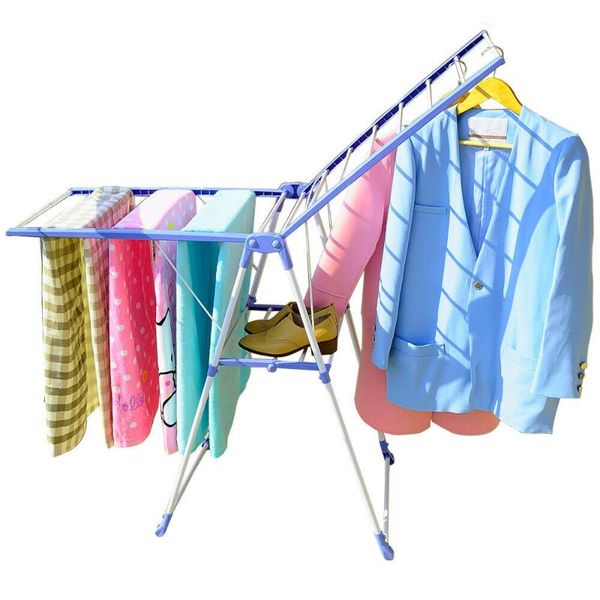 

laundry bags wing-shape foldable clothes storage drying rack airer portable dryer hanger organizer pole indoor outdoor balcony dq0820
