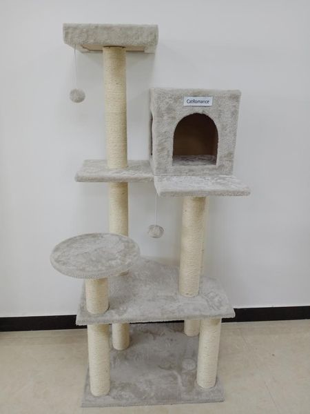 

cat toys catromance tree,kitty toy scratching post natural kitten activity tower condo stand luxury furniture