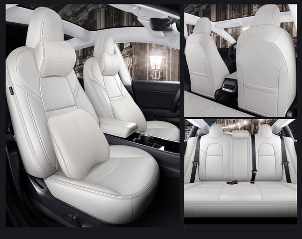 

car accessories seat cover for tesla model y leather custom fit 5 seaters cushion 360 degree full covered model 3 (only made tesla 3 and y)