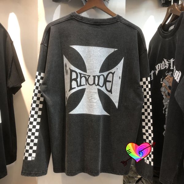 

vintage t shirt 2022fw men women print tee washed oversize, White;black