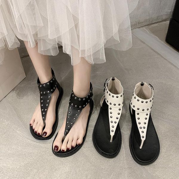 

women's shoes 2021 female sandals gladiator style buckle zippers flip flops wedges platform cover heel ladies, Black