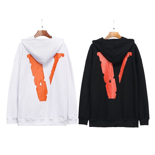 

long 2021 brand v hoodie round neck large classic letter limited friends men's and women's cotton, Black