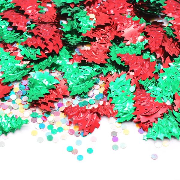 

party decoration 15g christmas tree table scatter confetti year tableware green leaves