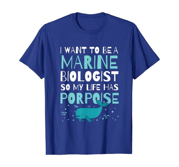 

future marine biologist - my life has porpoise t-shirt, White;black