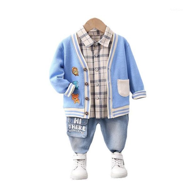 

clothing sets spring autumn children casual clothes baby boys girls jacket shirt pants 3pcs/sets kid infant toddler cotton sportswear1, White