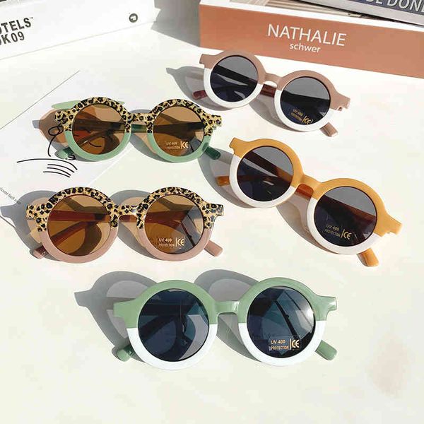 

children boys girls nice leopard double colour cartoon bear form round sunglasses children vintage sunglasses uv400 protection classic, Silver