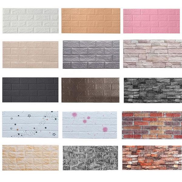 

wallpapers 1pcs 3d wall stickers self-adhesive tile waterproof foam panel living room tv background protection baby wallpaper 35*15*0.4cm