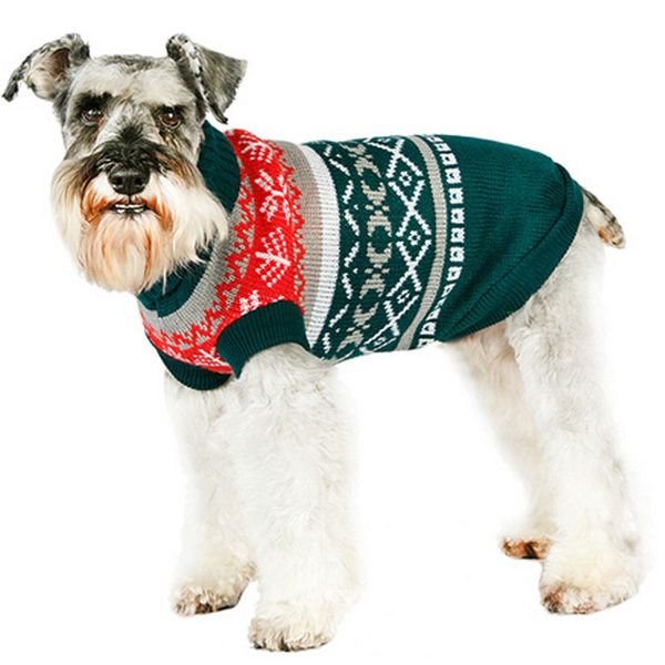 

christmas pet sweater leaf pattern lapel cat dog autumn winter cloth