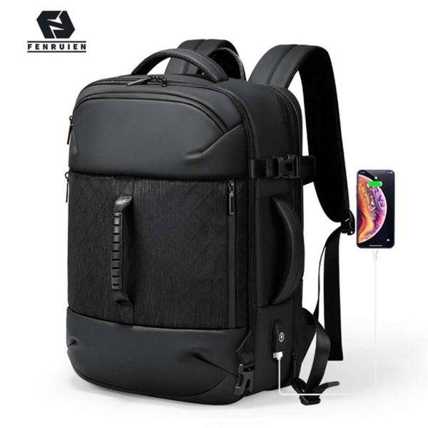 

fenruien man backpack fashion waterproof lapbackpacks usb charging backpacking multifunctional large capacity travel bag 210929