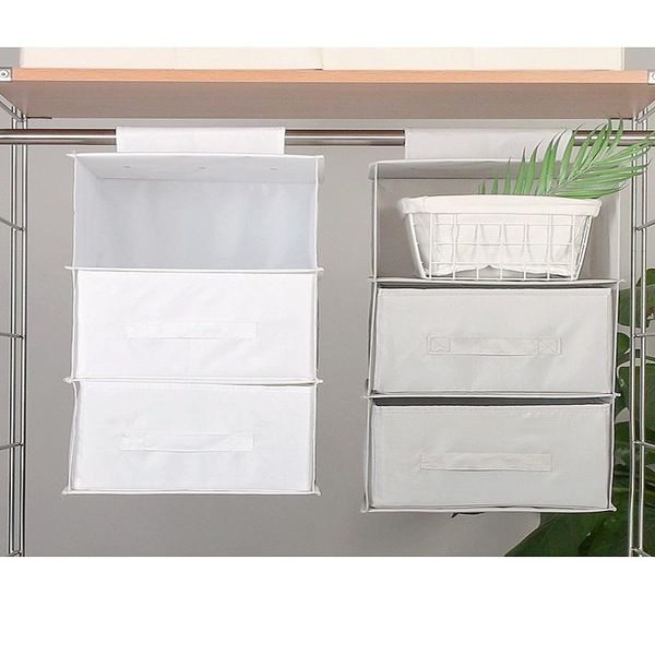 

storage drawers home textile hanging fabric bag multi-layer clothing dormitory folding artifact wardrobe closet 2set