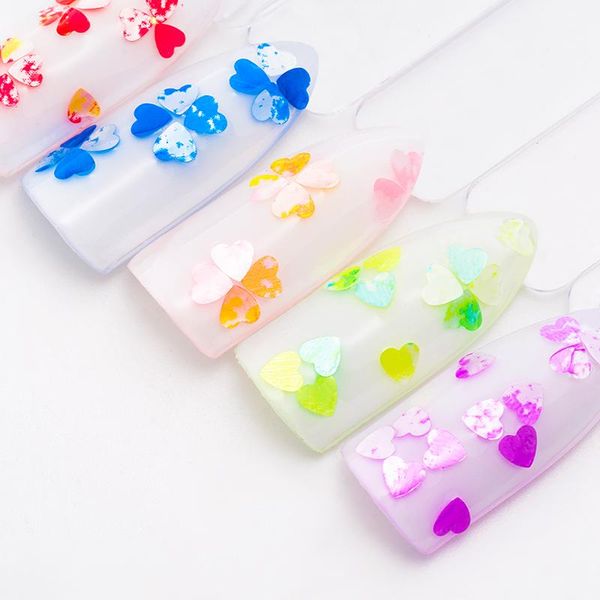 

nail glitter 1box love heart shape sequins for 3d nails red black ultrathin glitters flakes colorful spangles art decorations, Silver;gold