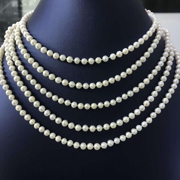 

8-9mm freshwater pearl necklace bead long sweater easy diy for women jewelry chokers, Golden;silver