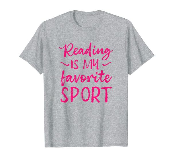 

book lovers pink script reading is my favorite sport t-shirt, White;black