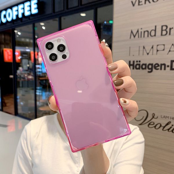 

square fluorescent phone cases for iphone11 12 pro promax x xs max 7 8 plus
