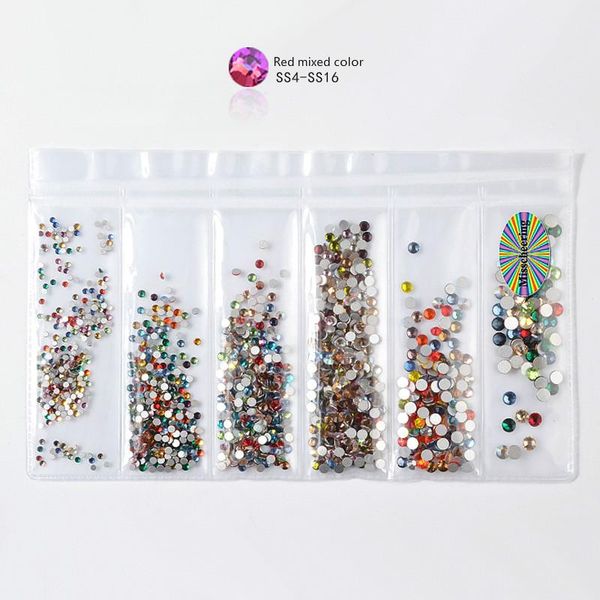 

nail art decorations 1 pack red mixed color rhinestones stones ab rhinestone irregular beads manicure for 3d nails decoration k017, Silver;gold