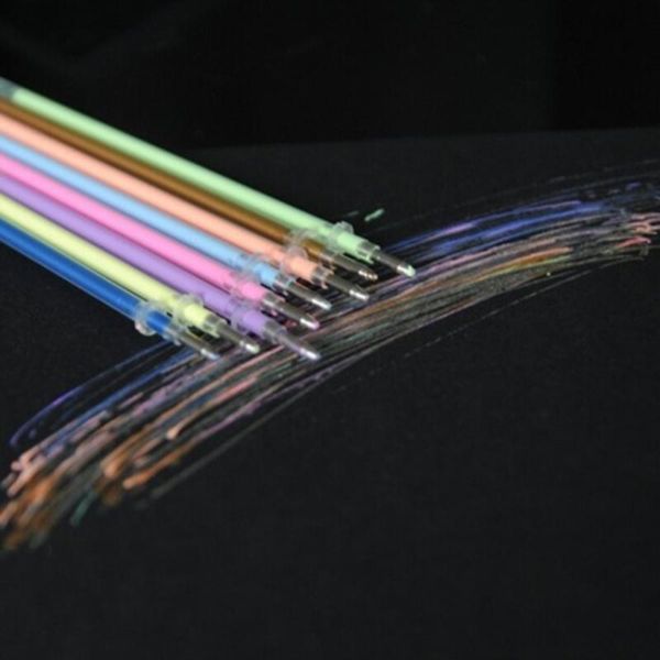 

highlighters 8pcs/set office school supplies pens pencils writing markers highlighter pen black paper fluorescent paint, Black;red