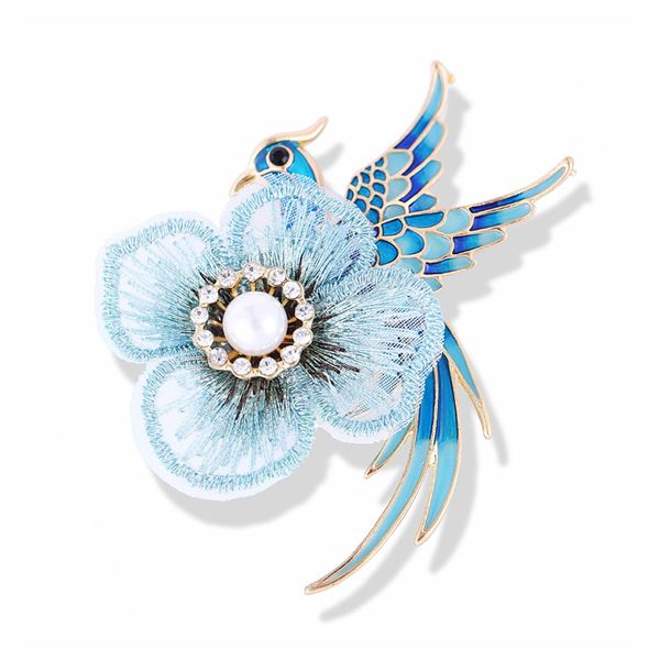 

chinese style hand embroidered phoenix bird flower brooch women luxury jewelry vintage pin scarf dress accessories, Gray