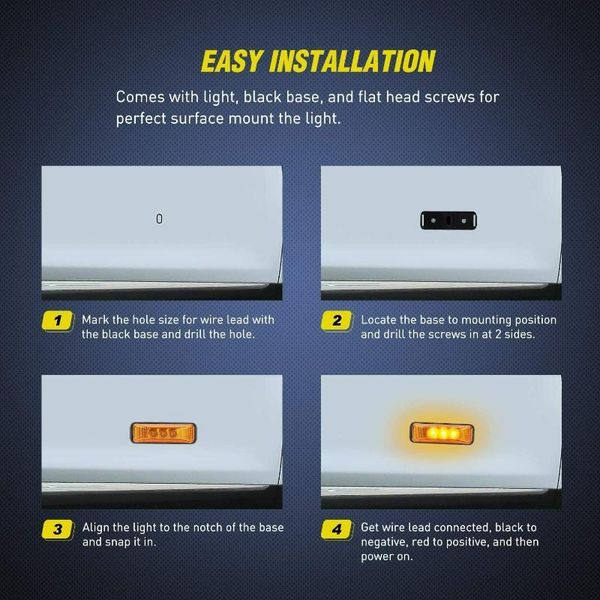 

emergency lights replaces side markers light repplacement trailer truck waterproof 12v-24v