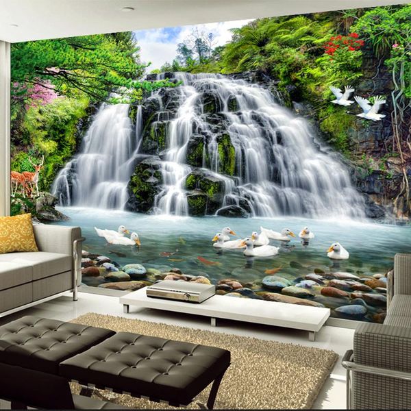 

wallpapers custom murals wallpaper 3d stereo waterfalls landscape po wall cloth living room bedroom home decor waterproof paper 3 d