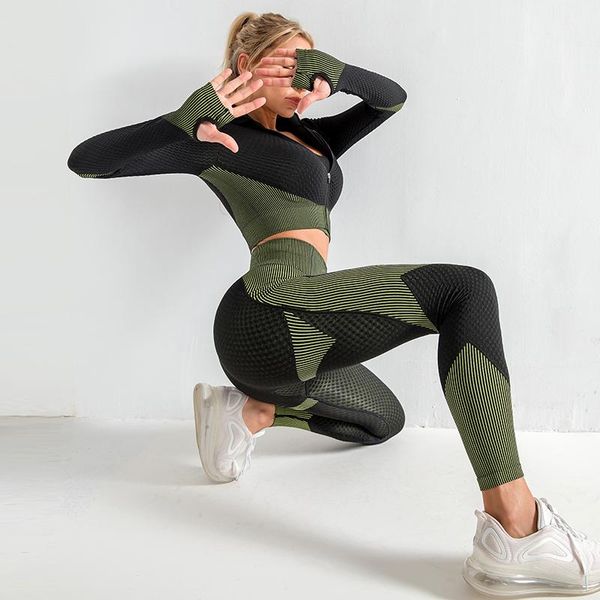 

yoga outfit women's gym seamless high waist running pants fitness workout
