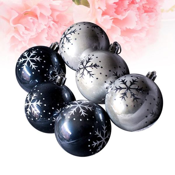 

party decoration 12 pcs 8cm well carved hanging christmas balls snoflake painted tree pvc ornament decor for home mall