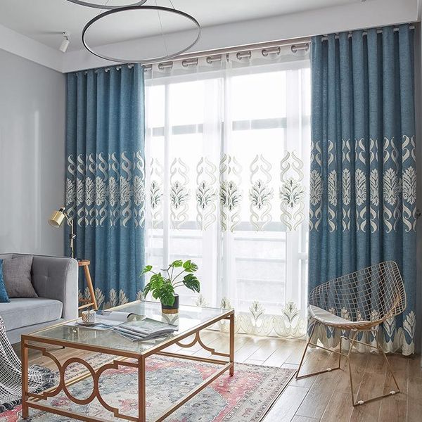 

curtain & drapes modern minimalist chenille embroidery high-end shading cloth bedroom for living room finished product